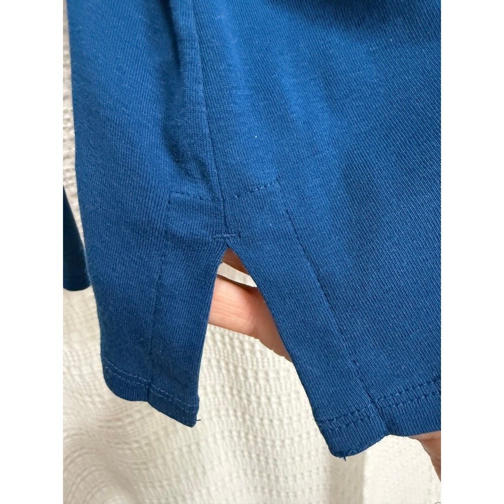 J. Jill Long Sleeve Pima Crew Neck Tee Women LP Blue Excellent‎ Side Vents - Picture 3 of 7